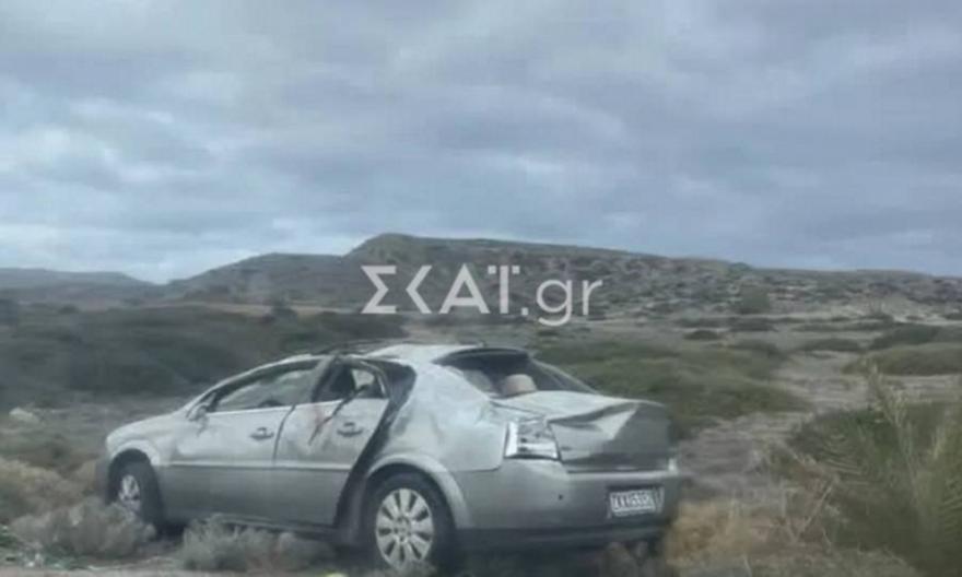 Τροχαίο στη Σητεία: Φωτογραφία του αυτοκινήτου όπου επέβαινε ο 16χρονος που έχασε τη ζωή του στην άσφαλτο