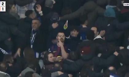 Απίθανο πλάνο: Οι οπαδοί της Σοσιεδάδ ξεσαλώνουν και ένας μοναδικός της Μπαρτσελόνα κάθεται ανάμεσά τους