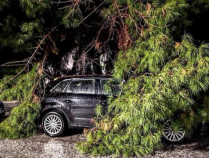 Τουλάχιστον τρεις εγκλωβισμένοι στη Βάρη, δύο σε αυτοκίνητα, μία γυναίκα πάνω σε δέντρο