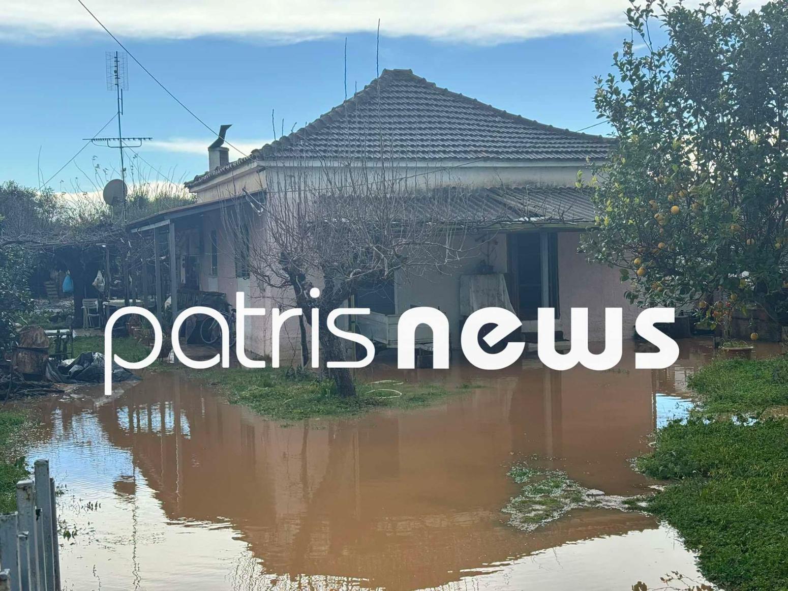 Κακοκαιρία «Kristin»: Πλημμύρισαν σπίτια και εγκλωβίστηκαν κάτοικοι στην Ηλεία