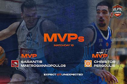 Elite League: MVP της 19ης αγωνιστικής ο Μαστρογιαννόπουλος, MVP Next Gen ο Πέργουλης