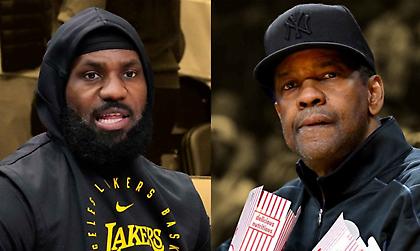 Αγκαλιά γιγάντων: Ο Ντένζελ Γουάσινγκτον διέσχισε το παρκέ για να συναντήσει τον Λεμπρόν Τζέιμς