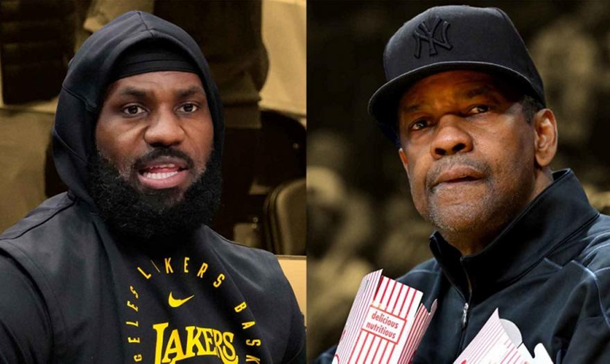 Αγκαλιά γιγάντων: Ο Ντένζελ Γουάσινγκτον διέσχισε το παρκέ για να συναντήσει τον Λεμπρόν Τζέιμς