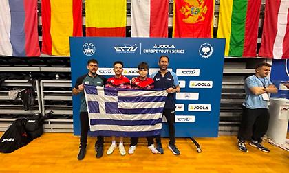 Με την πρώτη θέση στους «32» των παμπαίδων Μαρκουλάκης, Αλεξίδης στο Europe Youth Tournament πινγκ πονγκ της Κροατίας