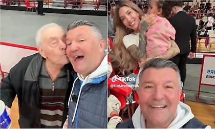 Συγκίνηση στο ΣΕΦ: Ο 87χρονος πατέρας του Δημήτρη Μάρκου και η μαμά Μπέριλ στην εξέδρα