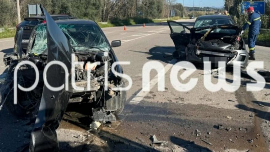 Πύργος: Σφοδρό τροχαίο με 4 τραυματίες στον κόμβο Ολυμπίων