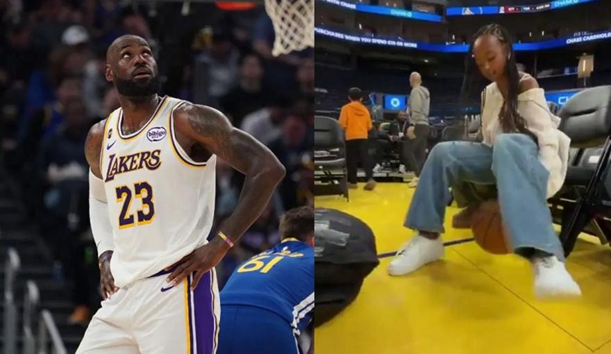 Η κόρη του Λεμπρόν έκλεψε την παράσταση