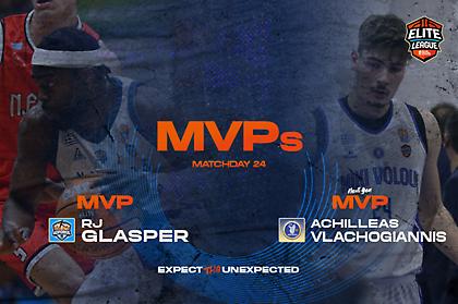 Elite League: Ο Γκλάσπερ MVP της 24ης αγωνιστικής-MVP Next Gen ο Βλαχογιάννης