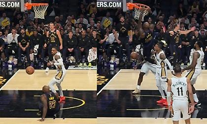 Ασταμάτητος ΛεΜπρόν, ακόμα κι αν γλιστράει, σηκώνεται και καρφώνει!