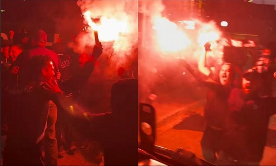 Τρέλα στα Μέγαρα: Oπαδοί της Καλαμάτας περίμεναν την αποστολή και έστησαν… πάρτι ανόδου!