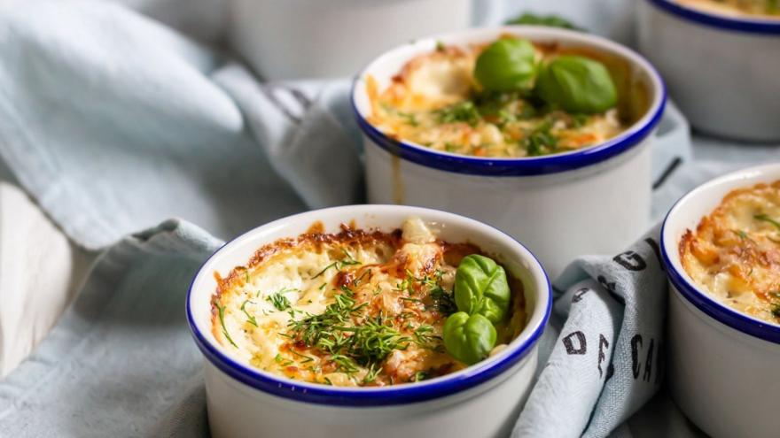 Σουφλέ με κοτόπουλο, μανιτάρια και βασιλικό