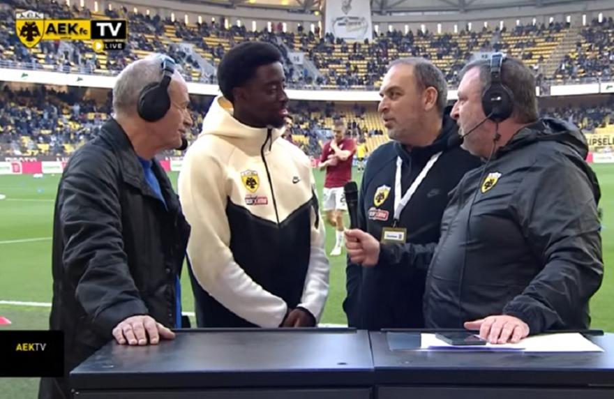 Σαχαμπό: «Ανυπομονώ να παίξω για την ΑΕΚ - Μαγική η ατμόσφαιρα στην Allwyn Arena»