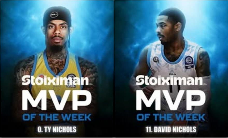 Stoiximan GBL: Δύο... Νίκολς οι MVP του Σαββατοκύριακου