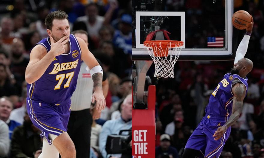 Λέικερς: 70 πόντοι από ΛεΜπρόν και Ντόντσιτς σε βραδιά ρεκόρ απέναντι στους Ρόκετς