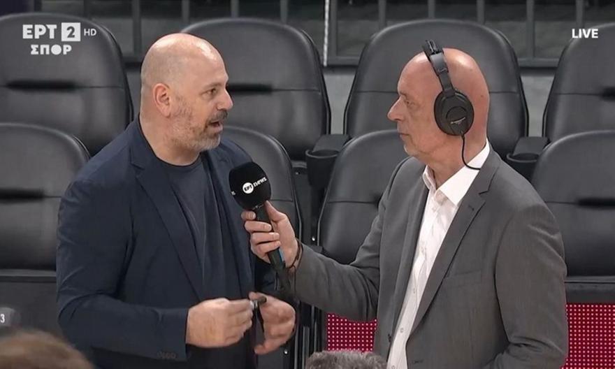 Ο Μποζίκας διέκοψε τις δηλώσεις του στην ΕΡΤ, λόγω των έντονων αποδοκιμασιών προς Μπαρτζώκα και Φουρνιέ