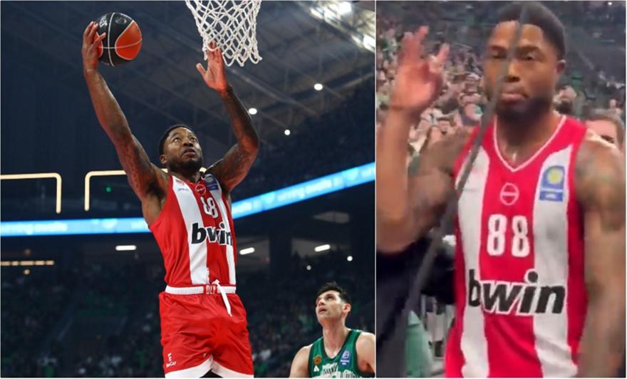 Η χειρονομία του Ταϊρίκ Τζόουνς προς την εξέδρα στο Παναθηναϊκός-Ολυμπιακός (video)