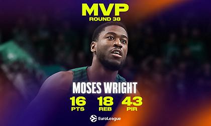 MVP της τελευταίας αγωνιστικής της Euroleague ο Μόουζες Ράιτ