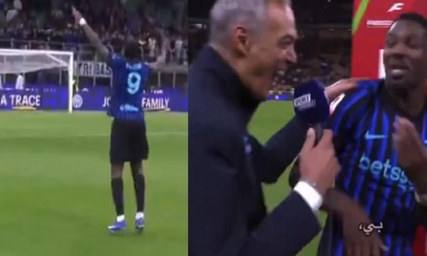 Τρελός Τουράμ, έφυγε τρεις φορές από το flash interview για να χορέψει με τους οπαδούς! Τρελός Τουράμ, έφυγε τρεις φορές από το flash interview για να χορέψει με τους οπαδούς!