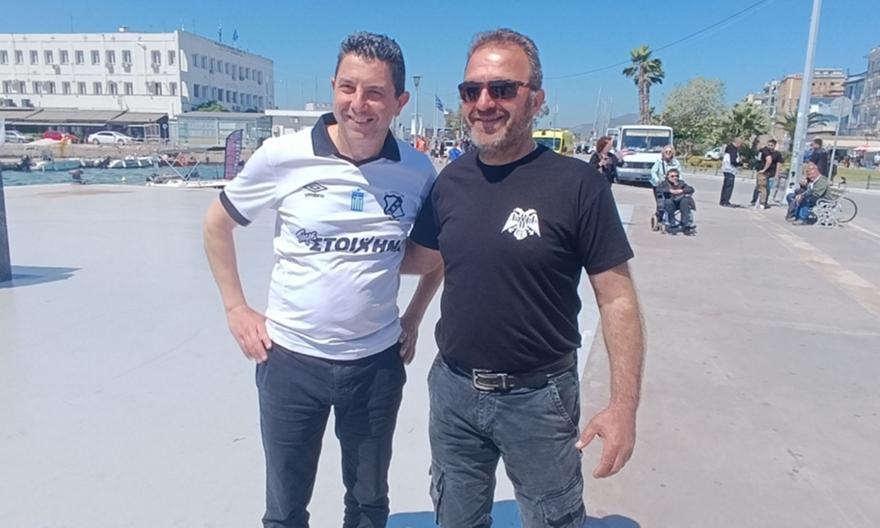 Μαζί οπαδοί του ΠΑΟΚ και του ΟΦΗ πριν τη σέντρα στον τελικό του Κυπέλλου