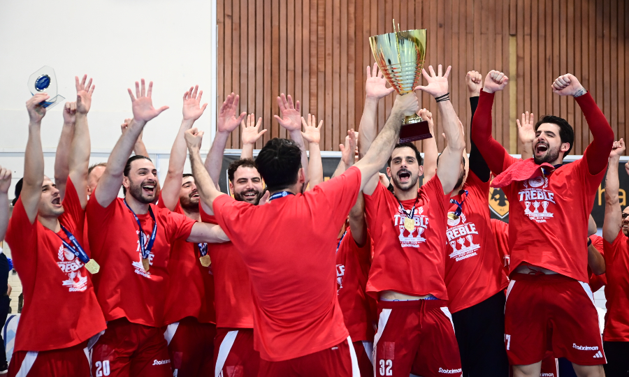 Ολυμπιακός: Η απονομή του τίτλου του πρωταθλητή της Handball Premier