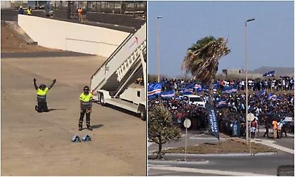 Έφτασαν οι ήρωες: Απίθανη υποδοχή στην αποστολή του Πράσινου Ακρωτηρίου από χιλιάδες συμπατριώτες τους!