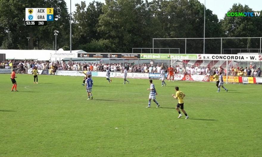 Κοντά στο 3-0 η ΑΕΚ: Δοκάρι ο Καλοσκάμης και μεγάλη ευκαιρία ο Ελίασον!