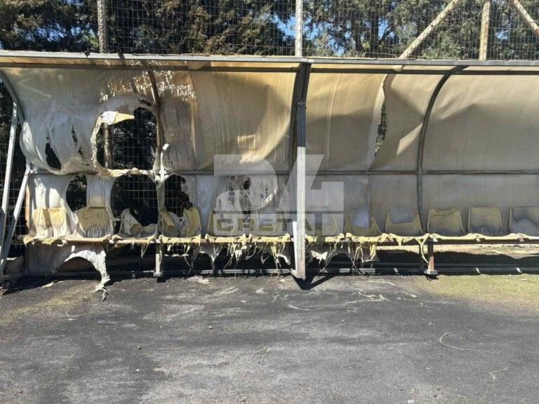 Η φωτιά «κατάπιε» και το γήπεδο στις Μέλαμπες – Απίστευτες εικόνες καταστροφής!