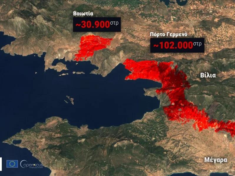 Περισσότερα από 130.000 στρέμματα καμένα σε Ξηρονομή και Πόρτο Γερμενό
