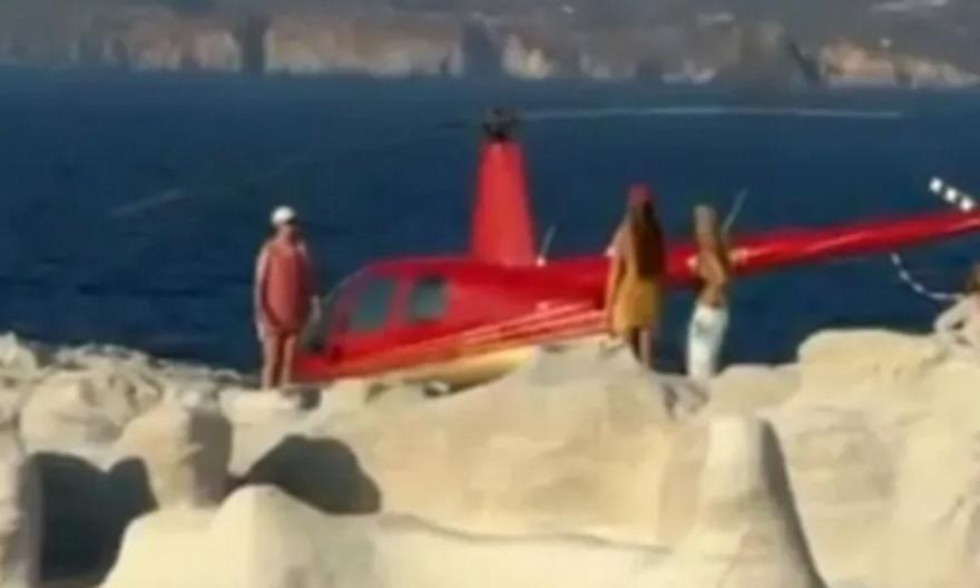 Παρέμβαση εισαγγελέα για την προσγείωση ελικοπτέρου στο Σαρακήνικο της Μήλου