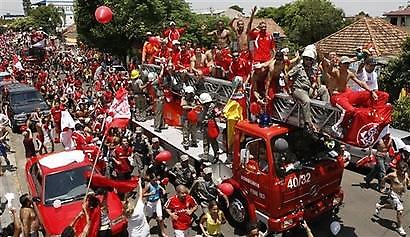 Υποδοχή ηρώων στην Ιντερνασιονάλ